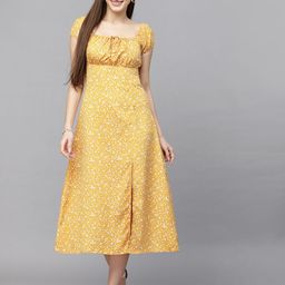 BAESD Women Floral Print Puff Sleeve A-Line Dress-picture-28