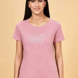 Honey by Pantaloons Pink Cotton Printed T-Shirt-image-79