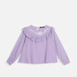 Allen Solly Girls Purple Cotton Embroidery top-picture-46