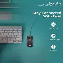 Foxin Smart Grey Wired USB 2.0 Optical Mouse image 2