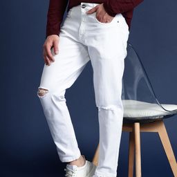 Mast & Harbour Men Carrot Fit Slash Knee Stretchable Jeans-image-97
