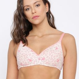 Enamor Peach Non-Wired Padded Medium Coverage Tshirt Bra A042-picture-1
