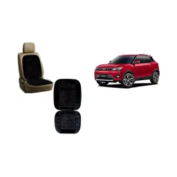 Auto Pearl Car Wooden Bead Seat Cushion with Velvet Border Compatible for XUV 300 2019 Set of 2 Pcs-image-11