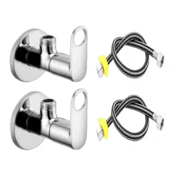 GENERIC Prime Bathroom Faucet Set Stainless Steel Chrome Finish Silver, FG2735 ( Pack of 4)-image-9