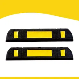 Ladwa Size 600 mm Car Wheel Parking Stopper Rubber Yellow & Black, LCS 600 - P2 (Pack of 2)-picture-46