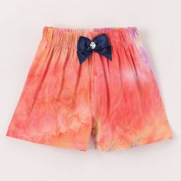 CrayonFlakes Tie & Dye Bow Applique Shorts - Peach-image-26