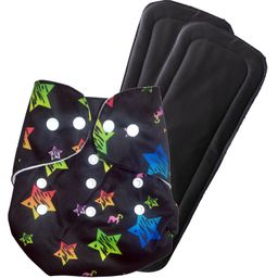 FANTASY INDIA Washable Baby Diaper Premium Cloth Diaper Reusable Adjustable Size Waterproof Pocket Cloth Diaper Nappie - 1 Diaper and 2 Insert Pad-74