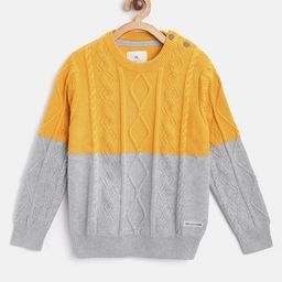 Cherry Crumble By Nitt Hyman Full Sleeves Cable Knitted Sweater -  Yellow-picture-41