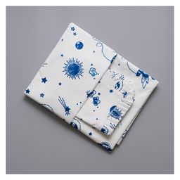 Gudgoodie 100% Cotton Percale Flat Cot Bedsheet with Pillow Cover Galactic Adventure Theme - Blue-picture-10