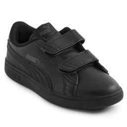 PUMA Casual Shoes with Velcro Closure &Brand Text Print- Black-image-9