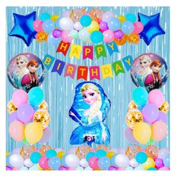 Bubble Trouble Frozen Theme Birthday Decoration Items For Girls Party Decoration Kit Balloon Combo Pack Of 38 Pcs Multicolor-image-64