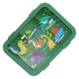 Little Surprise Box 5 Sections Dino Print Kids Lunch Box - Olive-image-10