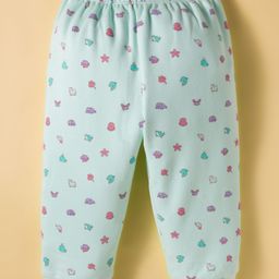 Tango Fleece Knit Full Length Lounge Pant with Sea Life Print - Aqua Blue-picture-37