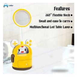 FunBlast Cute Animal Design 2 in 1 Table Desk Lamp with Sharpener - Yellow image 2