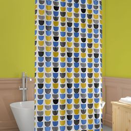 ArtzFolio Blue & White Geometric Printed Waterproof Shower Curtain-image-96