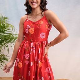 Vishudh Women Floral Print Maxi Dress-image-39
