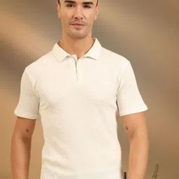 UNIQSOME Men Self Design Polo Collar Soft Cotton T-shirt-picture-25
