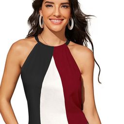S.K.C Women Halter Neck Colourblocked Sleeveless Top-image-95