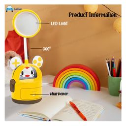 FunBlast Cute Animal Design 2 in 1 Table Desk Lamp with Sharpener - Yellow image 4