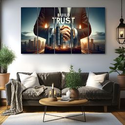 The Castle Decor Blue & Brown 5 Piece Wood Other Wall Paintings-image-84