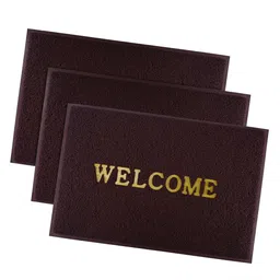 Kuber Industries 3-Pcs Brown Rectangular Doormats-11