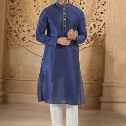 Arihant Rai Sinha Thread Work Pure Silk Straight Kurta With Churidar-image-56