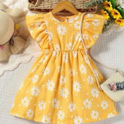 Bolly Lounge Girls Yellow Floral Dress-image-66
