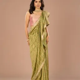 Mohey Green Art Silk Printed Saree-picture-4