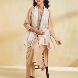 Fabindia Beige Regular Fit Striped Stole-picture-19