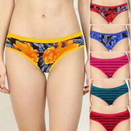 AROUSY Yellow & Red Printed Bikini Panties - Pack Of 6-picture-13