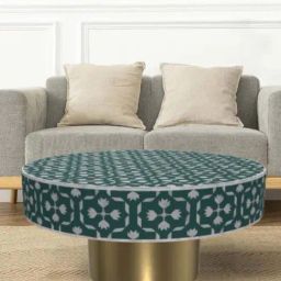 Casagold Floral Inlay Sea Green Round Coffee Table-image-18