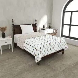 JaipurFabric Green Calm Pure Cotton 180 TC Reversible Single Bed Dohar-image-33