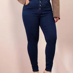 Miss Chase A+ Navy Blue Denim Solid High Rise Jeans-picture-48