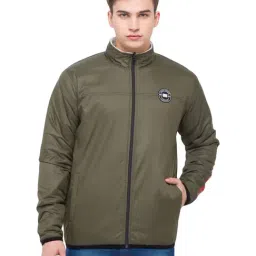 Being Human Olive & White Regular Fit Reversible Jacket-picture-17
