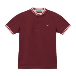 United Colors of Benetton Kids Maroon Cotton Polo T-Shirt-image-94