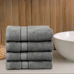 Creeva Grey 525 GSM Cotton Hand Towel Set of 4-image-5