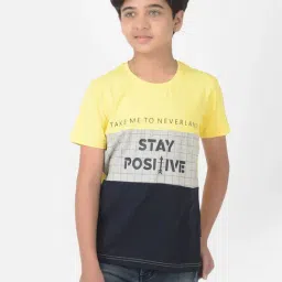 Crimsoune Club Boy Multi-Color Colourblocked Round Neck T-shirt-41