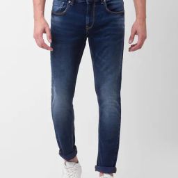 Spykar Dark Blue Cotton Super Slim Fit Jeans-picture-16