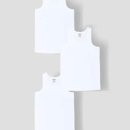 Tresnova Boys Off White Regular Fit Vest Pack of 3-image-10