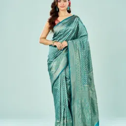 Mohey Green Art Silk Printed Saree-picture-17