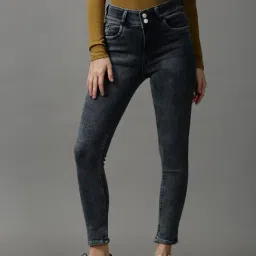SHOWOFF Grey Solid High Rise Jeans-image-39
