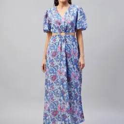 Rare Blue Floral Print Maxi Dress-picture-38