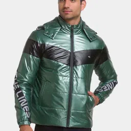 Being Human Green Regular Fit Striped Hooded Jackets-picture-46
