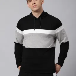 Dennis Lingo Multi Regular Fit Colour Block Hooded Sweatshirts-picture-3
