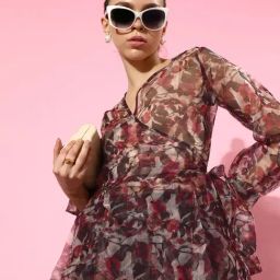 Cation Maroon Floral Print Top-image-57