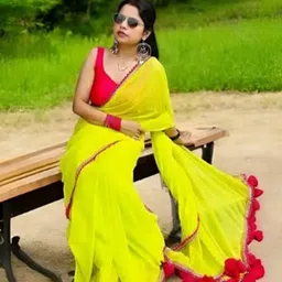 GAVUBAA Black Pure Georgette Sarees-picture-35