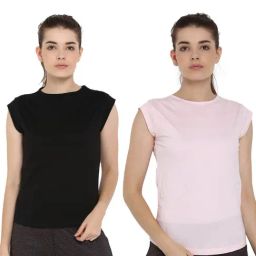 Appulse Black & Light Pink Cotton T-Shirt - Pack of 2-image-24