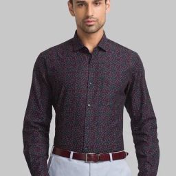 Raymond Grey Cotton Regular Fit Printed Shirt-image-36