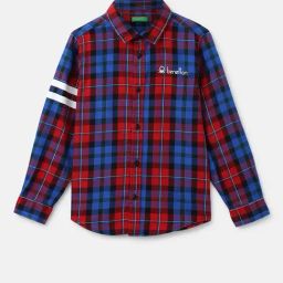 United Colors of Benetton Kids Multicolor Checks Full Sleeves Shirt-image-56