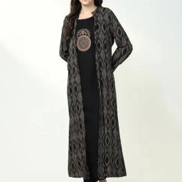 SHOWOFF Black Regular Fit Kurta With Overcoat-image-94